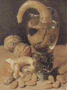 Georg Flegel Style life with wine glass and pretzel Sweden oil painting reproduction
